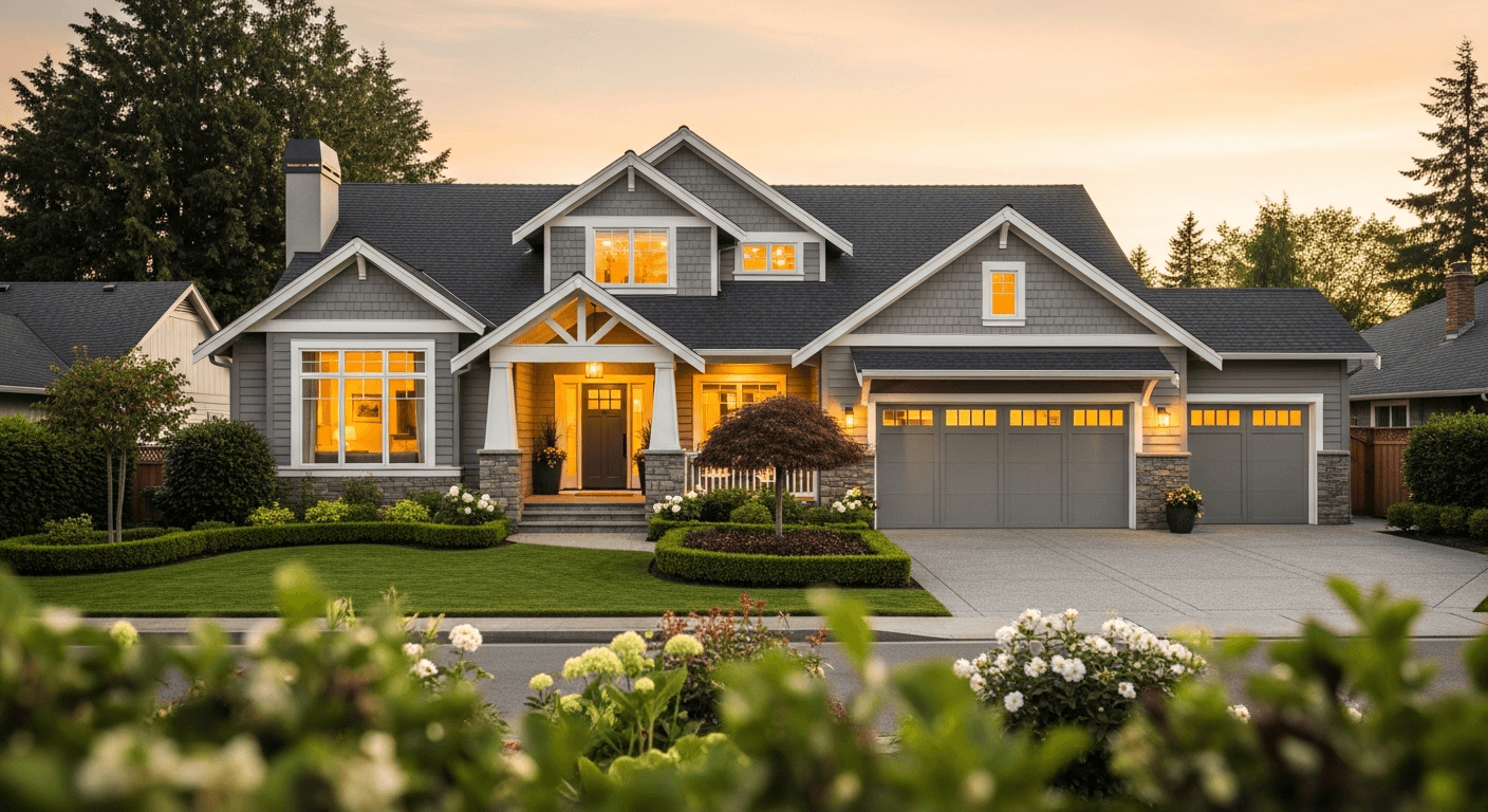 A home at golden hour