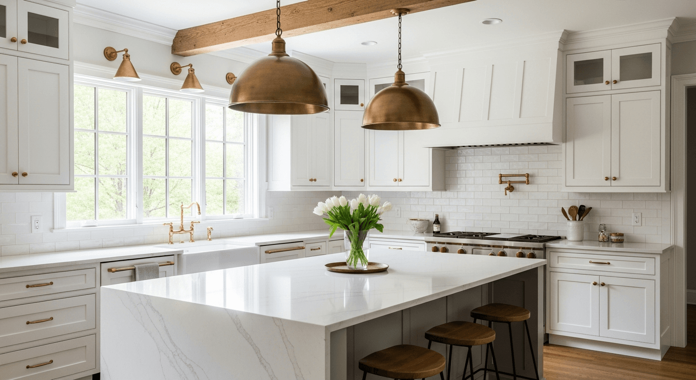 A warm home interior at golden hour